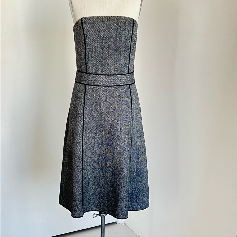 Saha Wool Strapless Dress black piping size 6